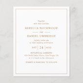 Budget Minimalistische All-in-One-Hochzeitseinladu (Vorderseite)