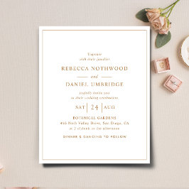 Budget Minimalistische All-in-One-Hochzeitseinladu