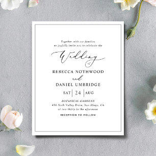 Budget Minimalistische All-in-One-Hochzeitseinladu