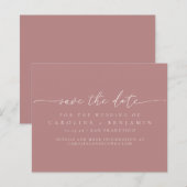 Budget Minimalistische Dusty Rose Hochzeitstag Ret (Vorne/Hinten)