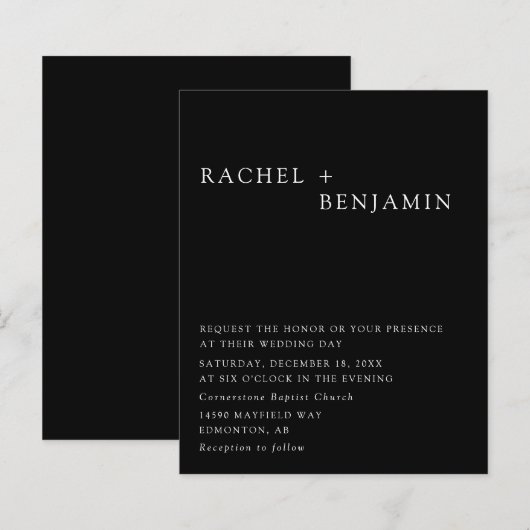 Budget Minimalistische elegante Hochzeitshintergru (Vorne/Hinten)