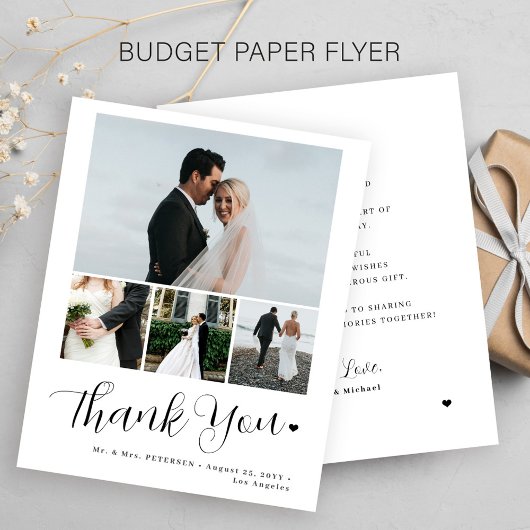 Budget minimalistische Foto Hochzeit danke Ihnen K Flyer