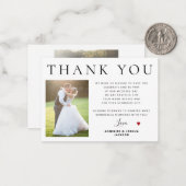Budget minimalistische Foto Hochzeit danke Ihnen K Mitteilungskarte (Vorderseite/Rückseite Beispiel)