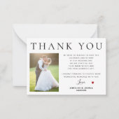 Budget minimalistische Foto Hochzeit danke Ihnen K Mitteilungskarte (Vorderseite)