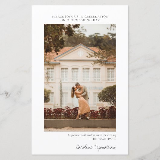 Budget Minimalistische Foto Hochzeit RSVP Einladun (Vorderseite)