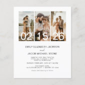 Budget Minimalistische Foto QR Code Hochzeit Einla Flyer (Vorne)
