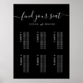 Budget Minimalistische Hochzeit 6 Tabelle Seekarte Poster (Vorne)