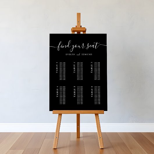Budget Minimalistische Hochzeit 6 Tabelle Seekarte Poster
