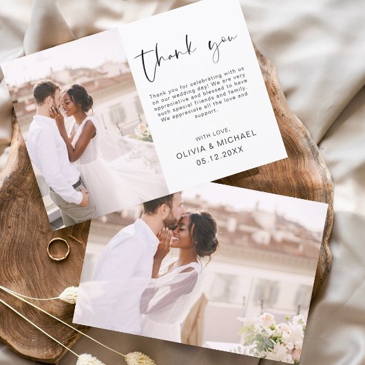 Budget Minimalistische Hochzeit Vielen Dank Foto F Flyer