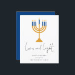 Budget Minimalistische Kerzen Liebe Light Hanukkah<br><div class="desc">Minimalistische Kerzen Liebe Light Hanukkah Card. Ein Budget Preis SMALLER 4, 5" x 5, 6" Flachkarte auf einem glänzenden SEMI GLOSS 110 lb Kartenstock (ähnlich der Dicke einer Postkarte) BITTE BEACHTEN: Der Umschlag mit dieser Karte ist etwas größer als die Karte selbst. Moderner minimaler Stil mit modernen handgeschriebenen Stil Set-Skripten...</div>
