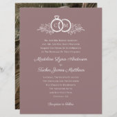 Budget Minimalistische Mauve Foto Hochzeit Einladu (Vorne/Hinten)