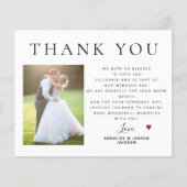 Budget minimalistische moderne Foto Hochzeit danke (Vorderseite)