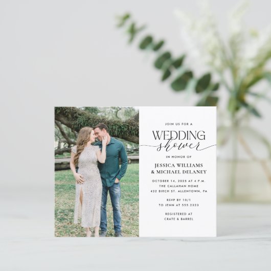 Budget Minimalistische Paare Dusche Einladung (Stehend Vorderseite)