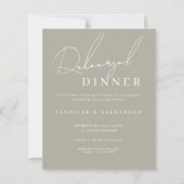 Budget-Minimalistische Probe-Dinner-Einladung (Vorderseite)