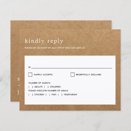 Budget Minimalistische rustikale Imitate Kraft Hoc (Vorne/Hinten)