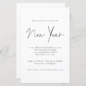 Budget Minimalistische Silvester Party Einladung (Vorne/Hinten)