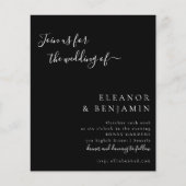 Budget Minimalistische Solid Black Wedding Einladu (Vorderseite)