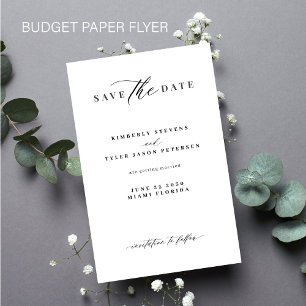 Budget minimalistische Typografie Hochzeit speiche Flyer