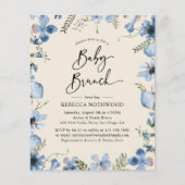 Budget Minimalistischer Florals Baby Brunch Einlad (Vorderseite)