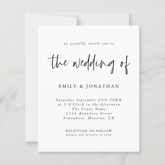 Budget Minimalistischer Schwarz-weißer QR-Code Hoc (Vorderseite)