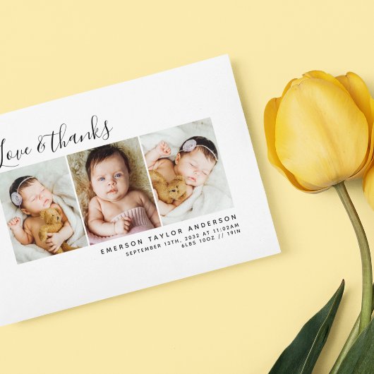 Budget Minimalistisches Foto Baby Danke Karte