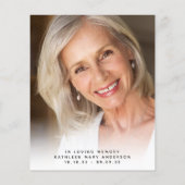 Budget Minimalistisches Foto Beileid Danke Karte (Rückseite)