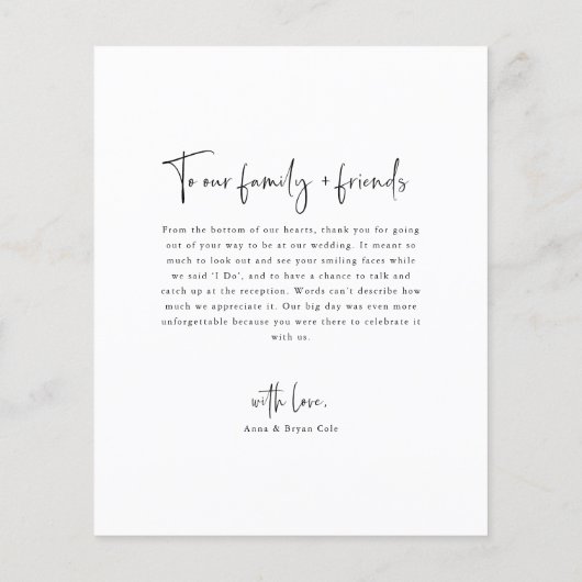 Budget Minimalistisches Foto Dankeschön Karte (Hinten)