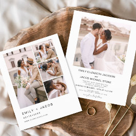 Budget Minimalistisches Foto Fünf Foto Weiße Hochz Flyer