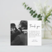 Budget Minimalistisches Foto Hochzeit Danke (Stehend Vorderseite)