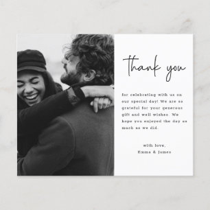 Budget Minimalistisches Foto Hochzeit Danke