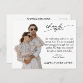 Budget Minimalistisches Foto Hochzeit Danke Postkarte (Vorne/Hinten)