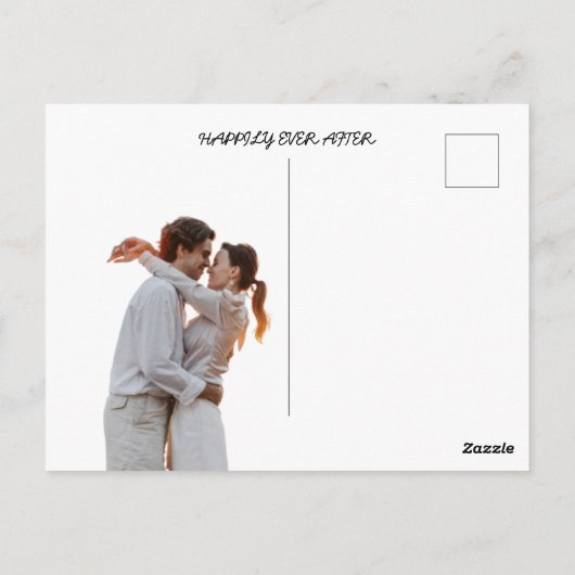 Budget Minimalistisches Foto Hochzeit Danke Postkarte (Rückseite)