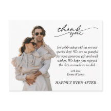 Budget Minimalistisches Foto Hochzeit Danke