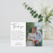 Budget Minimalistisches Foto Hochzeit Dankeschön Postkarte (Stehend Vorderseite)