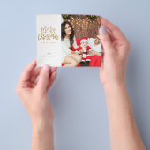 Budget Minimalistisches Foto w Gold Frohe Weihnach Flyer (Gruppe)