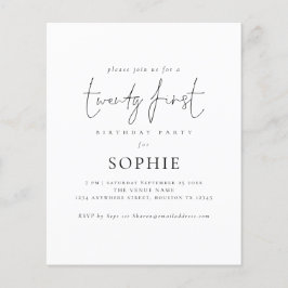 Budget Minimalistisches Script 21. Party Einladung