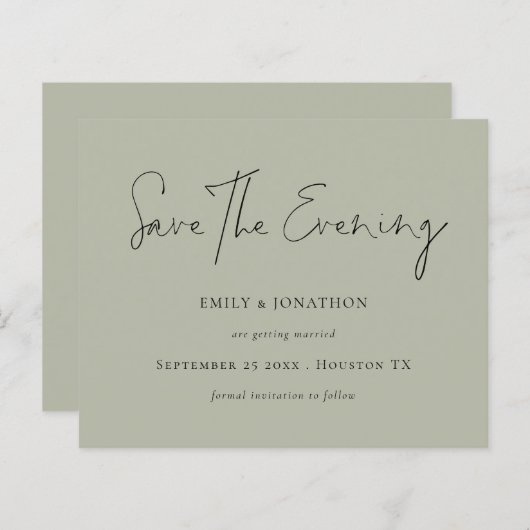 Budget Minimalistisches Skript Blass Sage Gerettet (Vorne/Hinten)