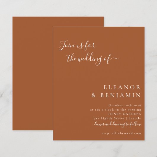 Budget Minimalistisches Skript Terracotta Wedite E (Vorne/Hinten)