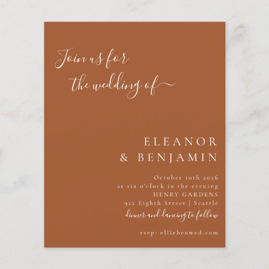 Budget Minimalistisches Skript Terracotta Wedite E (Vorderseite)