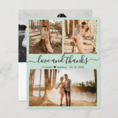 Budget Mint Green Foto Collage Hochzeit Vielen Dan (Vorne/Hinten)