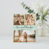 Budget Mint Green Foto Collage Hochzeit Vielen Dan (Stehend Vorderseite)
