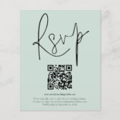 Budget Minze QR Code Script Foto Hochzeit RSVP (Vorderseite)