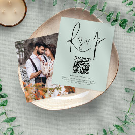 Budget Minze QR Code Script Foto Hochzeit RSVP