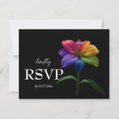 🌈 Budget Mit Menü RSVP Technicolor Love  Karte (Vorderseite)