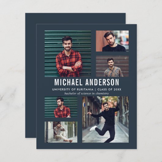 Budget Mitternacht 6 Foto Chalkboard Grad Party (Vorne/Hinten)