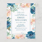 Budget Mitternacht Blooms Bridal Dusche Einladung (Vorderseite)