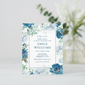 Budget Mitternacht Blooms Bridal Dusche Einladung (Stehend Vorderseite)