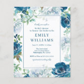 Budget Mitternacht Blooms Bridal Dusche Einladung (Vorderseite)