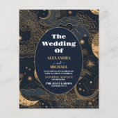 Budget Mitternacht Blue Gold Celestial Wedding (Vorderseite)