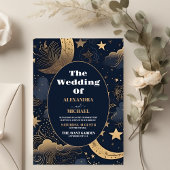 Budget Mitternacht Blue Gold Celestial Wedding